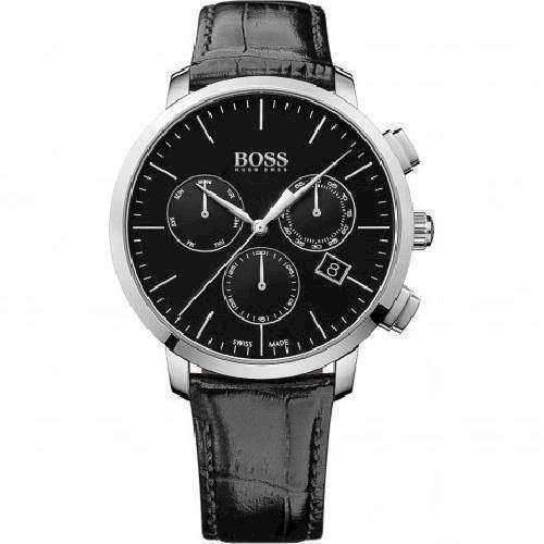 Image of Hugo Boss Swiss Made Sølv Quartz herre ur, model 1513266